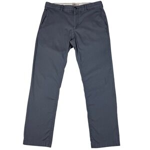 Faherty Chino Pants Men 32x28 Grey Organic Cotton Tencel Stretch Slim Minimalist